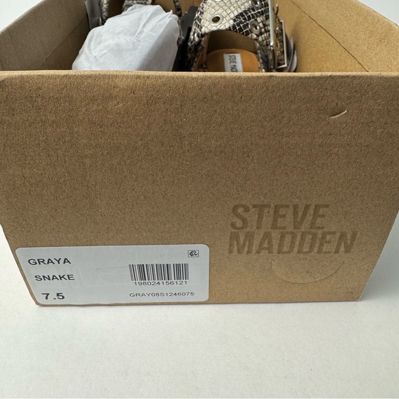 New Steve Madden Graya Snake Double Buckle Snake Print Flats Size 7.5 - Picture 9 of 11